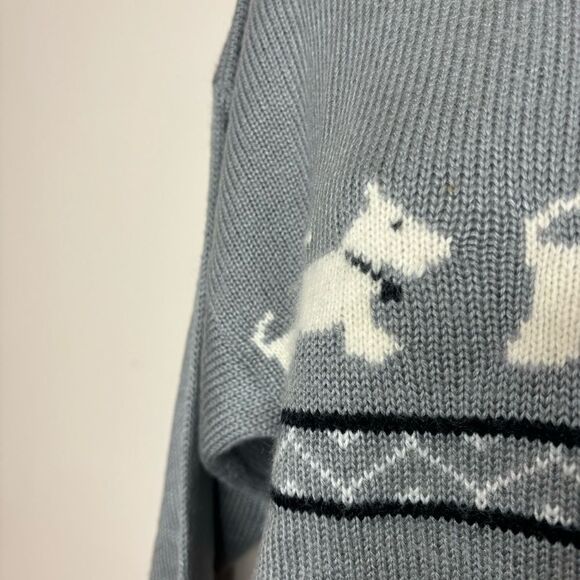 Vintage Scotty Scottie dog Graphic Crewneck Sweater grey black Size Small 90s - Picture 3 of 9